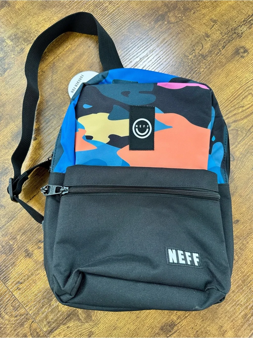 Neff Covershot Sling Bag, Black Neon Camo Backpack Unisex Daypack NWT